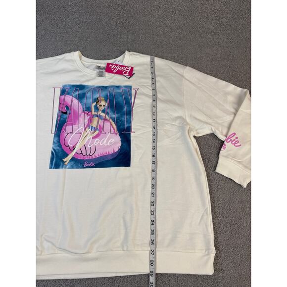 NWT Barbie Sweatshirt Crewneck Vacay Mode Graphic White Size 3X - Picture 7 of 8